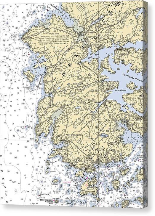 Stonington-maine Nautical Chart - Canvas Print