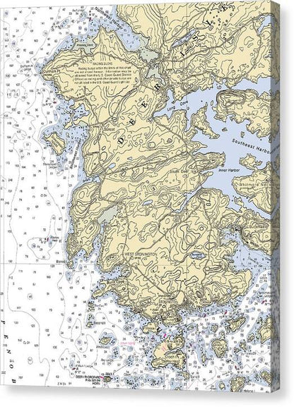 Stonington-maine Nautical Chart - Canvas Print