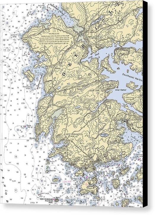 Stonington-maine Nautical Chart - Canvas Print