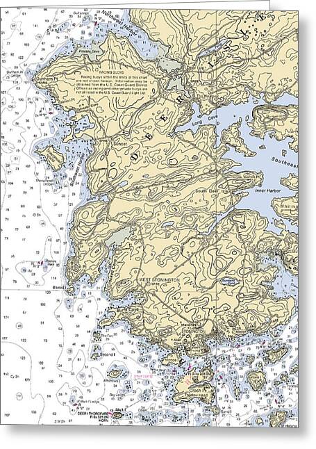 Stonington-maine Nautical Chart - Greeting Card