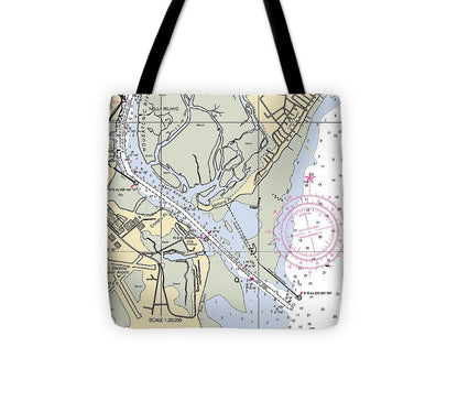 Stratford-connecticut Nautical Chart - Tote Bag
