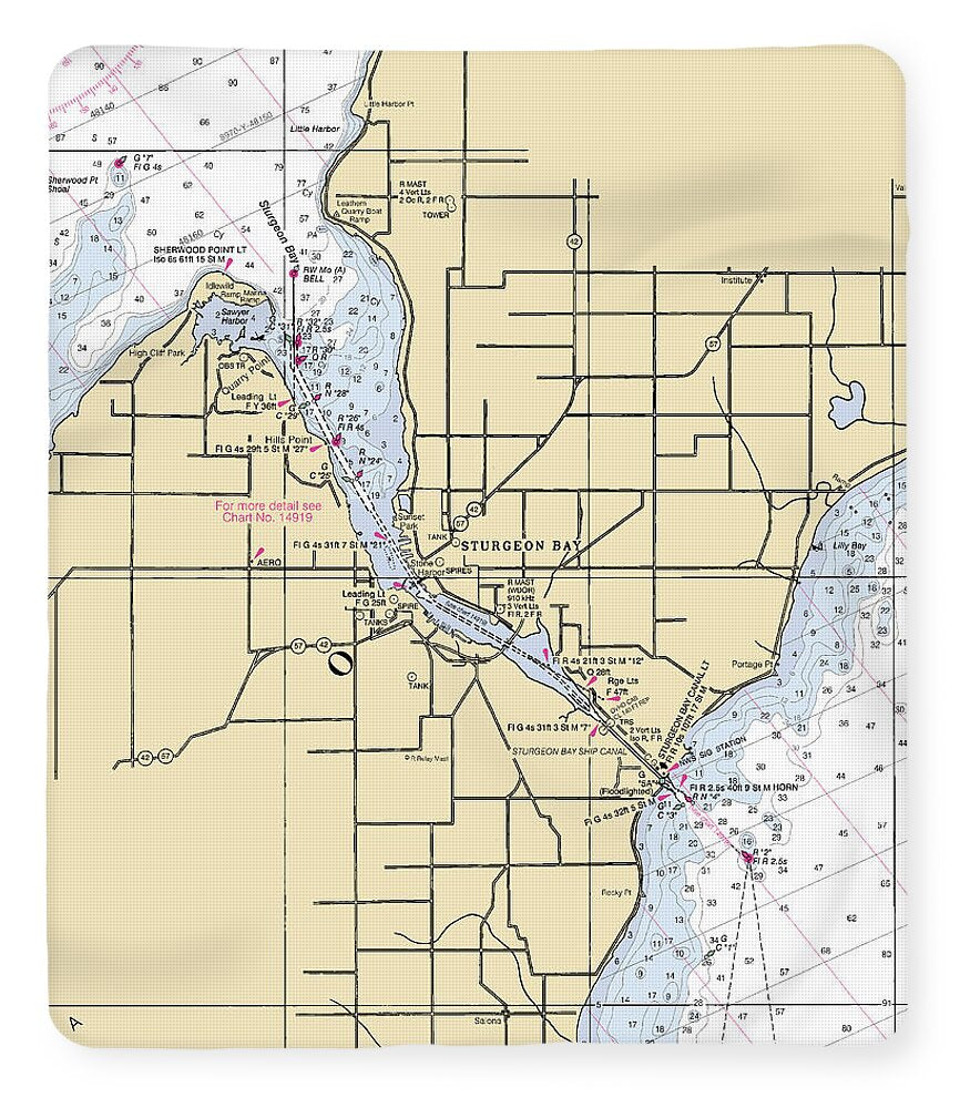 Sturgeon Bay-lake Michigan Nautical Chart - Blanket