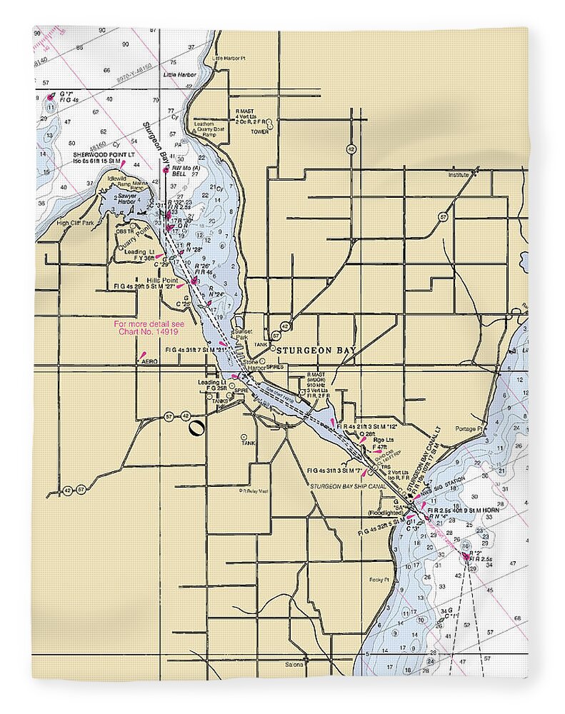 Sturgeon Bay-lake Michigan Nautical Chart - Blanket
