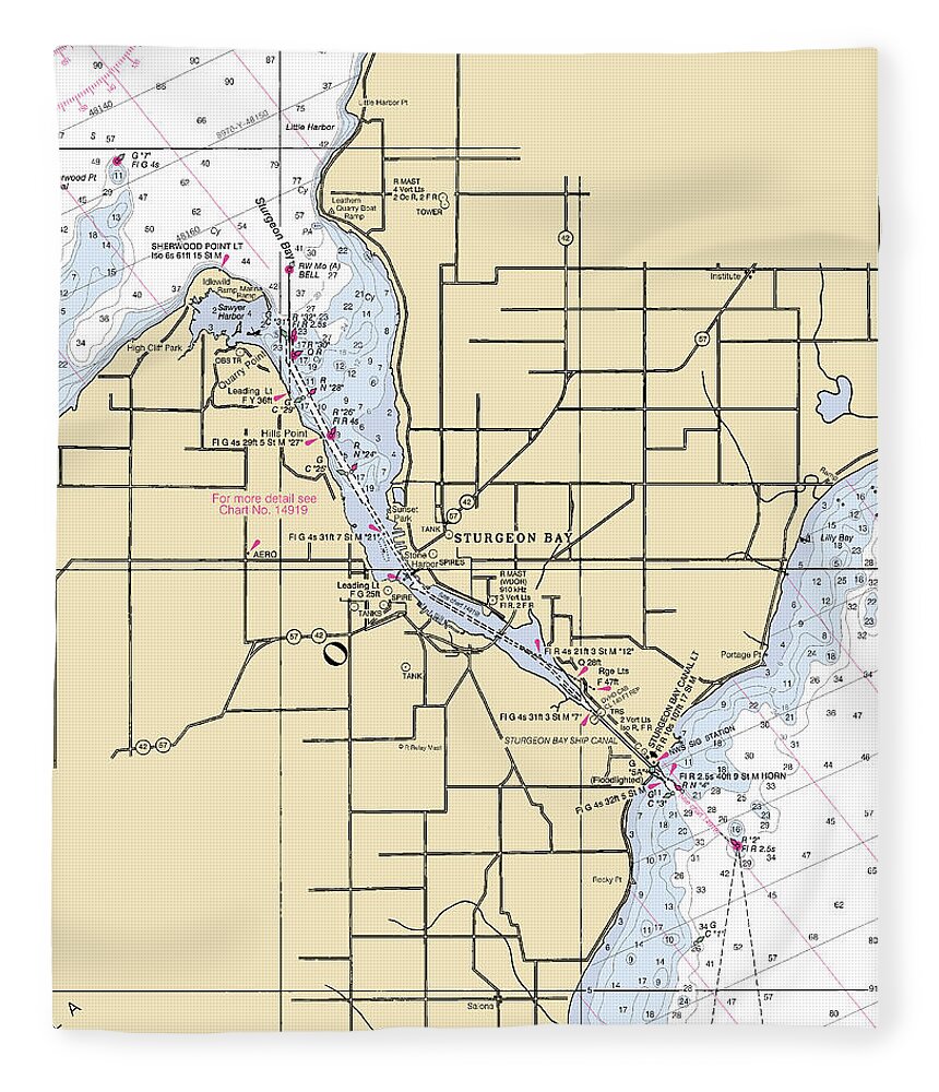 Sturgeon Bay-lake Michigan Nautical Chart - Blanket