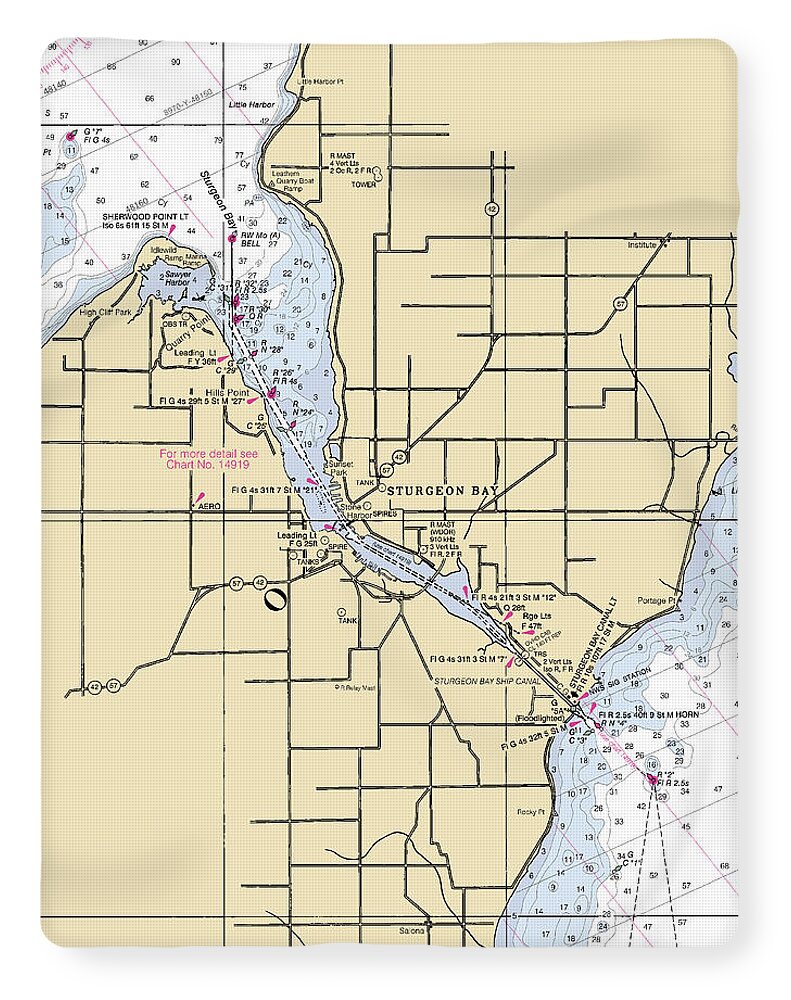 Sturgeon Bay-lake Michigan Nautical Chart - Blanket