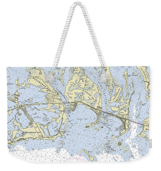 Sugarloaf Key Cudjoe Florida Nautical Chart - Weekender Tote Bag