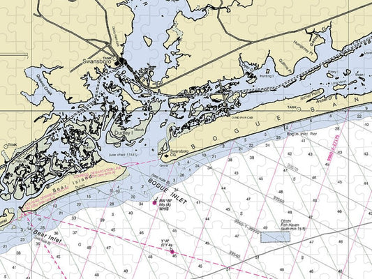 Swansboro North Carolina Nautical Chart - Puzzle