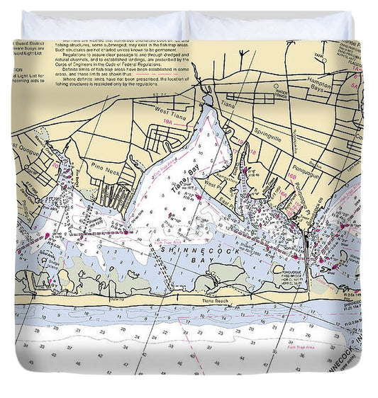 Tania Bay-new York Nautical Chart - Duvet Cover
