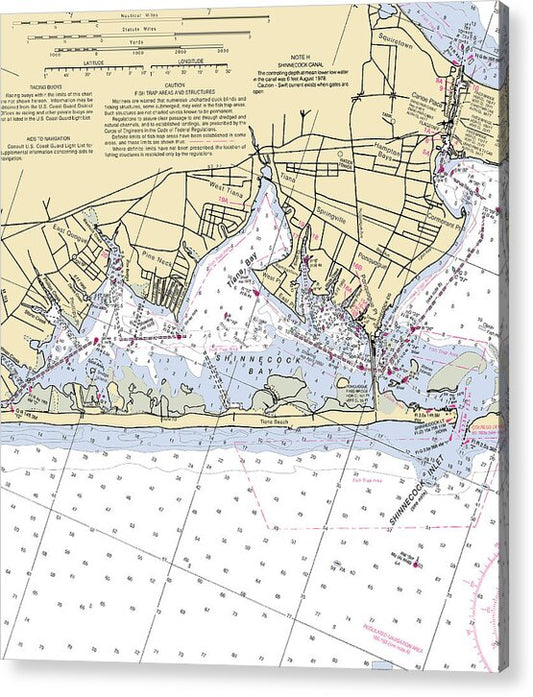 Tania Bay-new York Nautical Chart - Acrylic Print