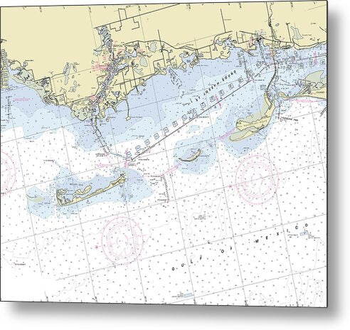 Tarpon Springs Florida Nautical Chart - Metal Print