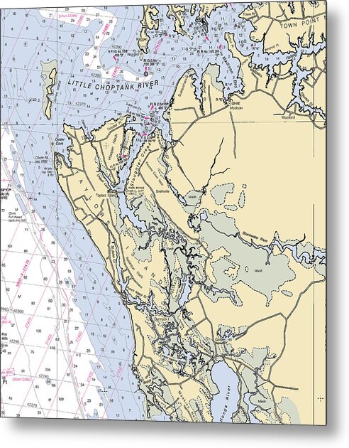Taylors Island-maryland Nautical Chart - Metal Print