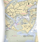 The Neck-massachusetts Nautical Chart - Throw Pillow