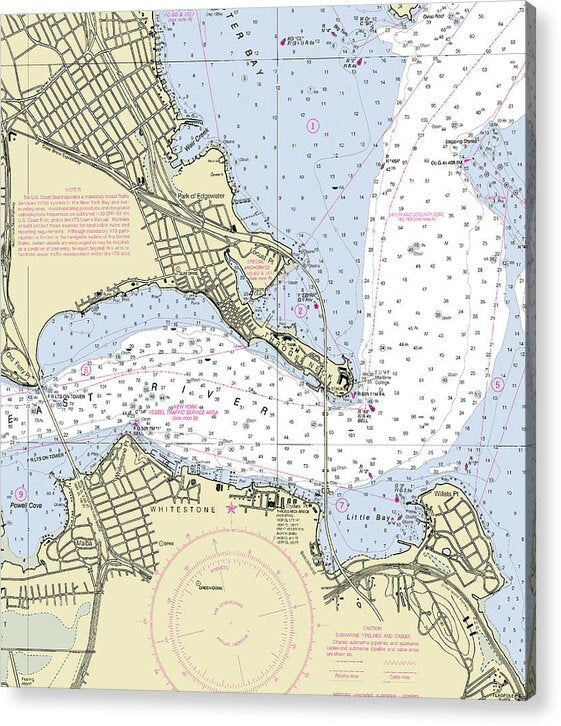 Throgs Neck New York Nautical Chart - Acrylic Print