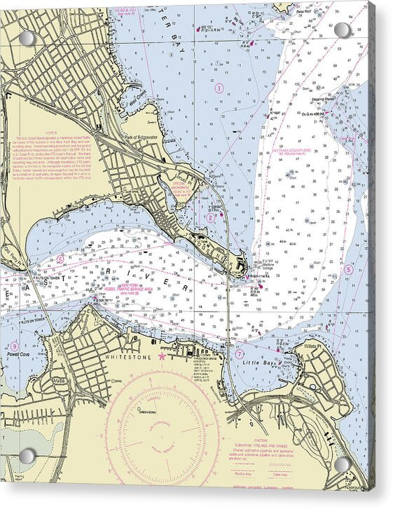 Throgs Neck New York Nautical Chart - Acrylic Print