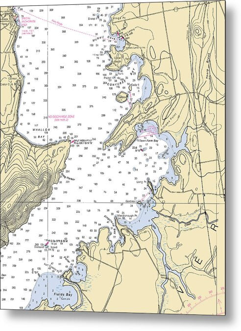 Town Farm Bay-lake Champlain  Nautical Chart - Metal Print