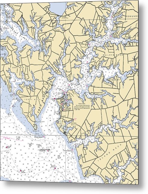 Tred Avon River-maryland Nautical Chart - Metal Print