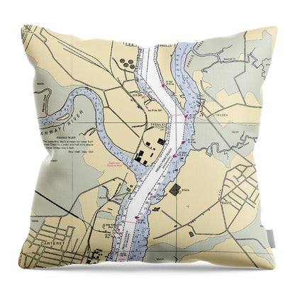 Tremlay Point-new Jersey Nautical Chart - Throw Pillow