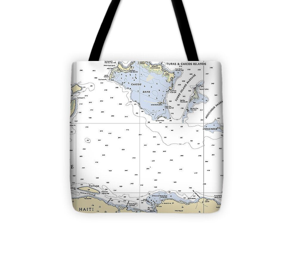 Turks And  Caicos-virgin Islands Nautical Chart - Tote Bag