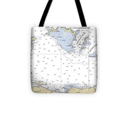 Turks And  Caicos-virgin Islands Nautical Chart - Tote Bag