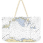 Turks And  Caicos-virgin Islands Nautical Chart - Weekender Tote Bag