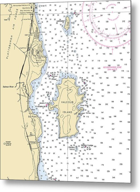 Valcour Island-lake Champlain  Nautical Chart - Metal Print