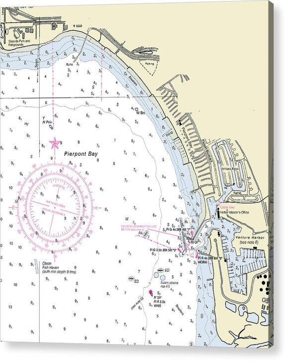 Ventura California Nautical Chart - Acrylic Print