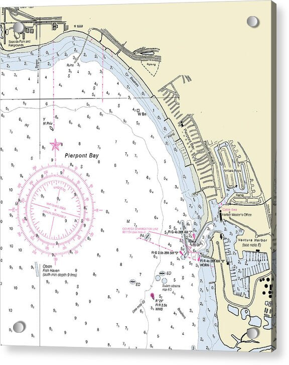 Ventura California Nautical Chart - Acrylic Print