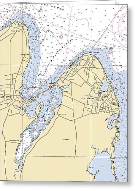 Vineyard Haven Harbor-massachusetts Nautical Chart - Greeting Card