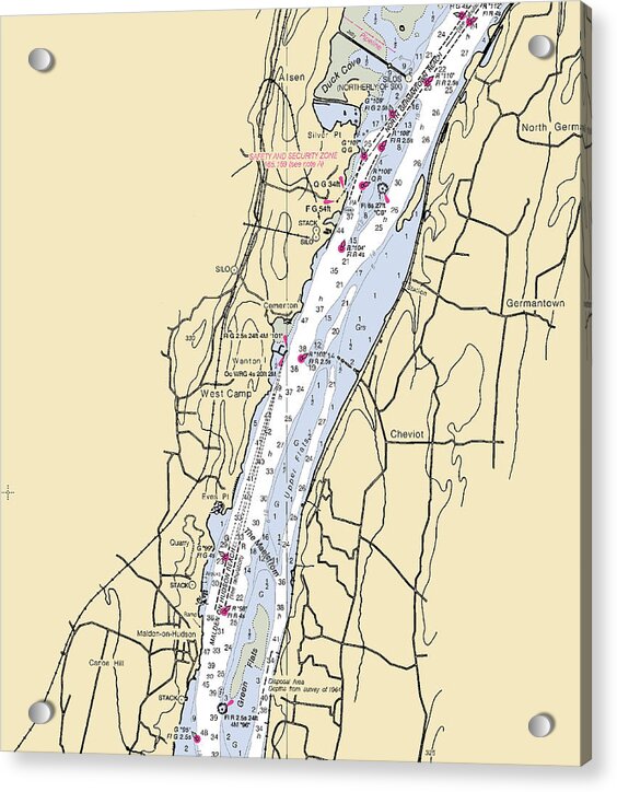 West Camp-new York Nautical Chart - Acrylic Print