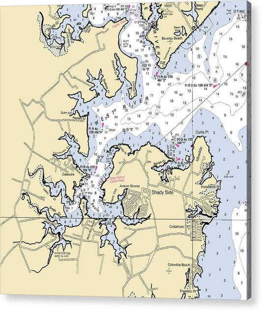 West River-maryland Nautical Chart - Acrylic Print