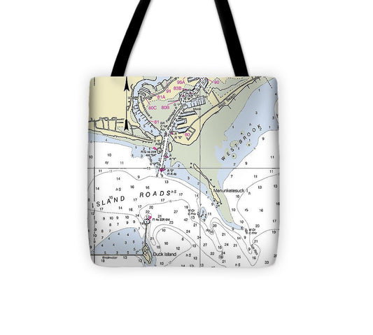 Westbrook Connecticut Nautical Chart - Tote Bag
