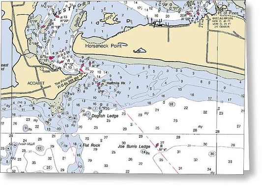 Westport Harbor-massachusetts Nautical Chart - Greeting Card