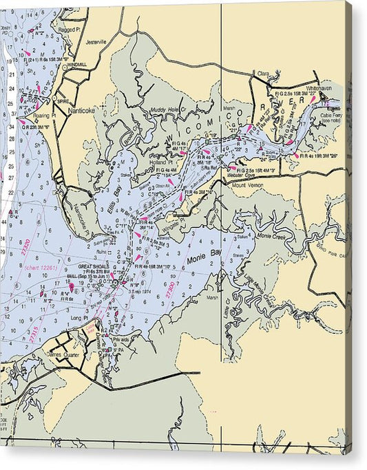 Wicomico River-maryland Nautical Chart - Acrylic Print