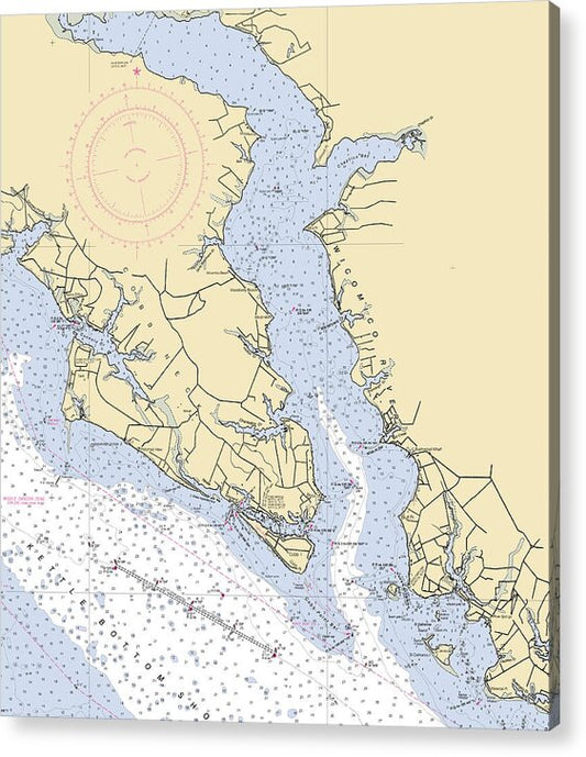 Wicomico River -maryland Nautical Chart _v2 - Acrylic Print