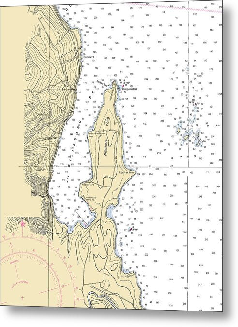 Willsboro Bay-lake Champlain  Nautical Chart - Metal Print