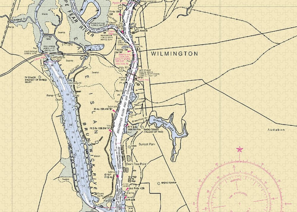 Wilmington-north Carolina Nautical Chart - Puzzle