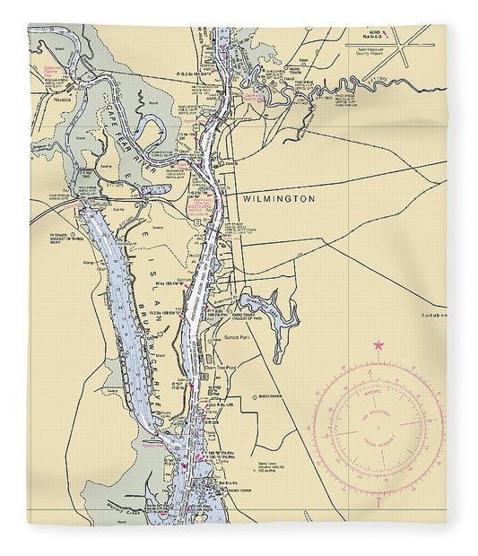 Wilmington-north Carolina Nautical Chart - Blanket