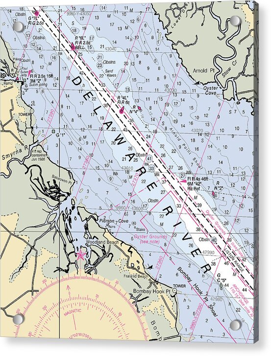 Woodland Beach-delaware Nautical Chart - Acrylic Print