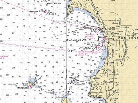 Burlington Lake Champlain  Nautical Chart Puzzle