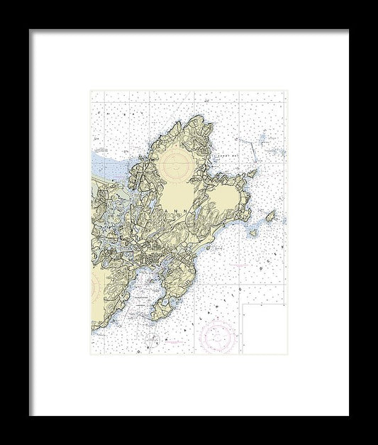 Cape Ann Massachusetts Nautical Chart - Framed Print