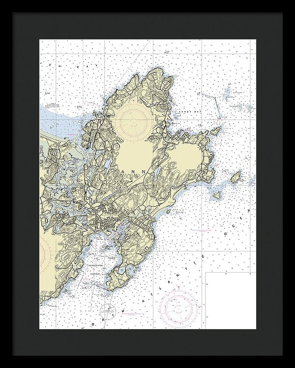 Cape Ann Massachusetts Nautical Chart - Framed Print