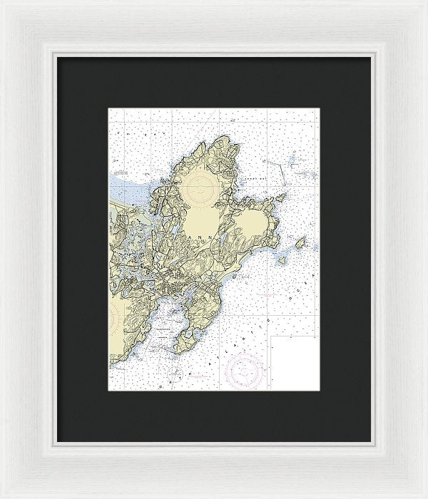 Cape Ann Massachusetts Nautical Chart - Framed Print