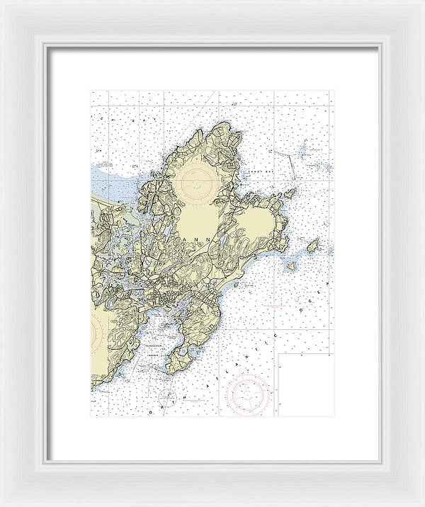 Cape Ann Massachusetts Nautical Chart - Framed Print