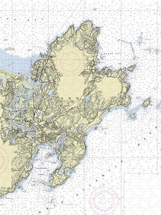 Cape Ann Massachusetts Nautical Chart Puzzle