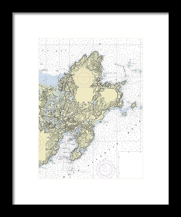 Cape Ann Massachusetts Nautical Chart - Framed Print