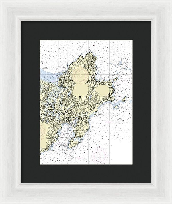 Cape Ann Massachusetts Nautical Chart - Framed Print