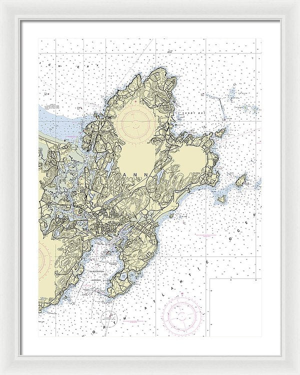 Cape Ann Massachusetts Nautical Chart - Framed Print