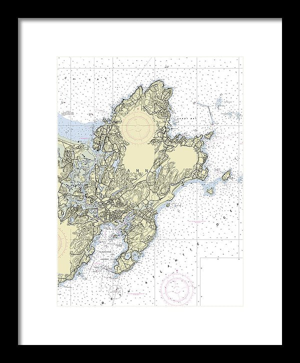 Cape Ann Massachusetts Nautical Chart - Framed Print