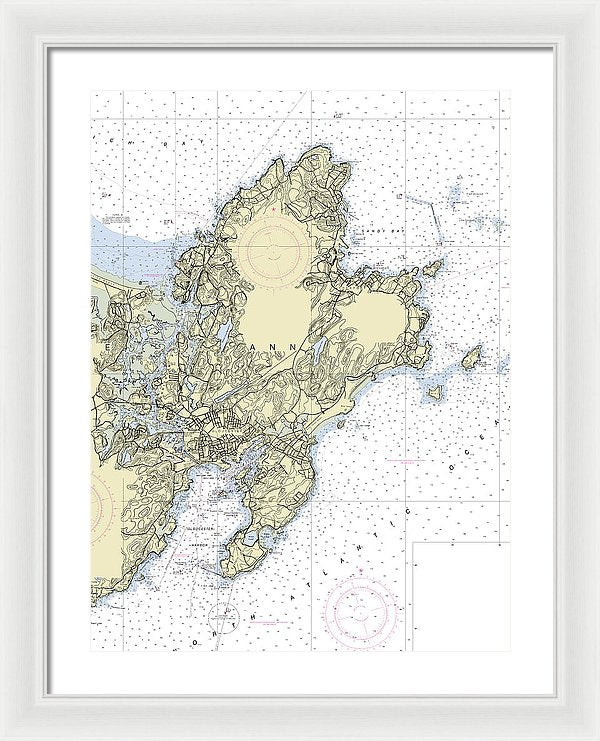 Cape Ann Massachusetts Nautical Chart - Framed Print