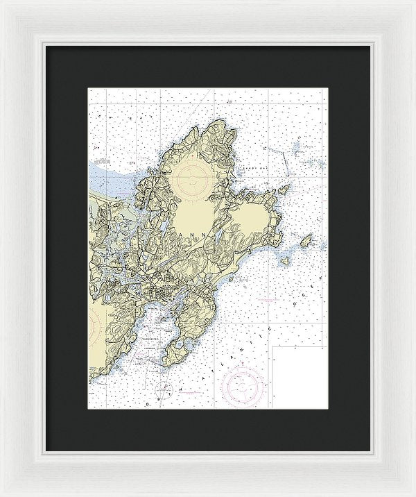 Cape Ann Massachusetts Nautical Chart - Framed Print